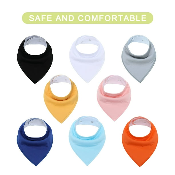 Baby Bandana Drool Bibs for Boys and Girls,Super Soft Unisex 8 Pack Absorbent Cotton Organic Bib Set,Baby Bibs for Teething and Drooling